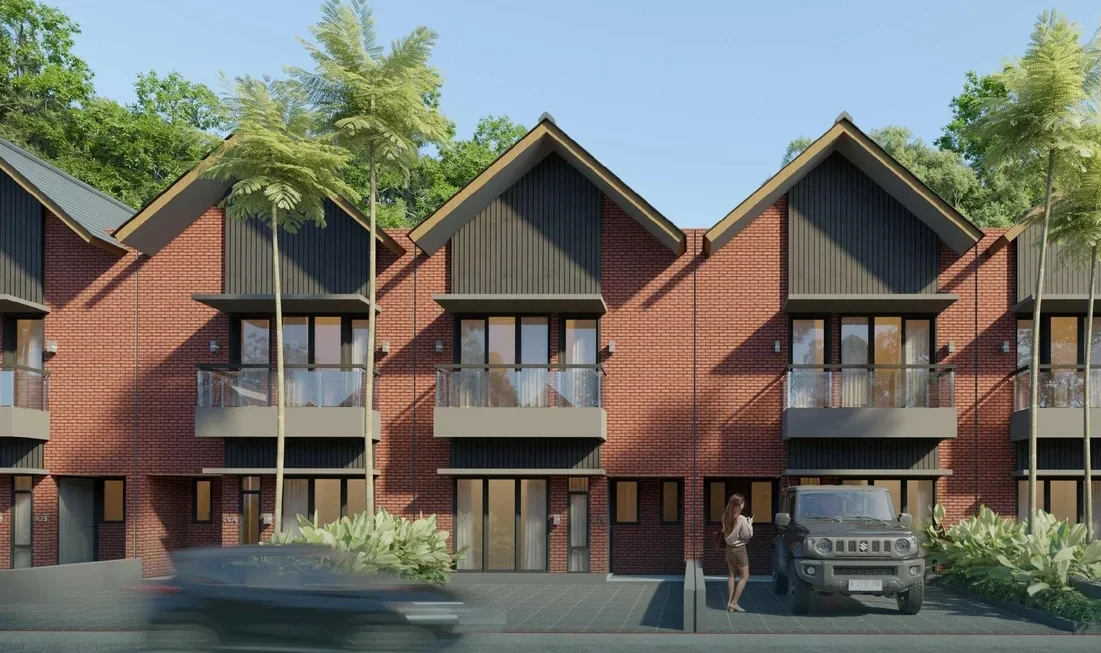 Ilustrasi fasad rumah Type Nara Suavis Residence